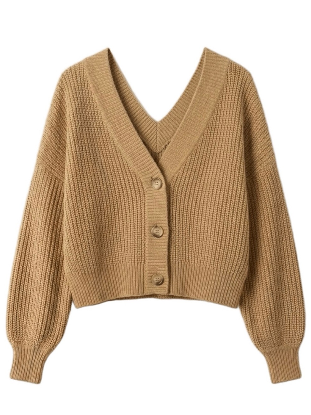 Anthropologie Cropped Slouchy V-Neck Cardigan